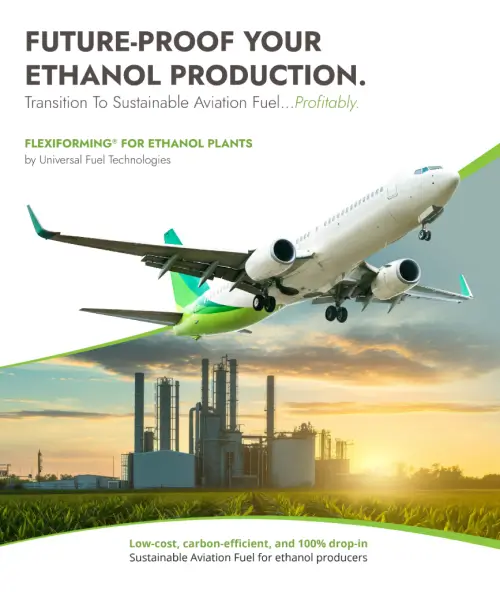 Product brochure for Unifuel, a sustainable aviation fuel company