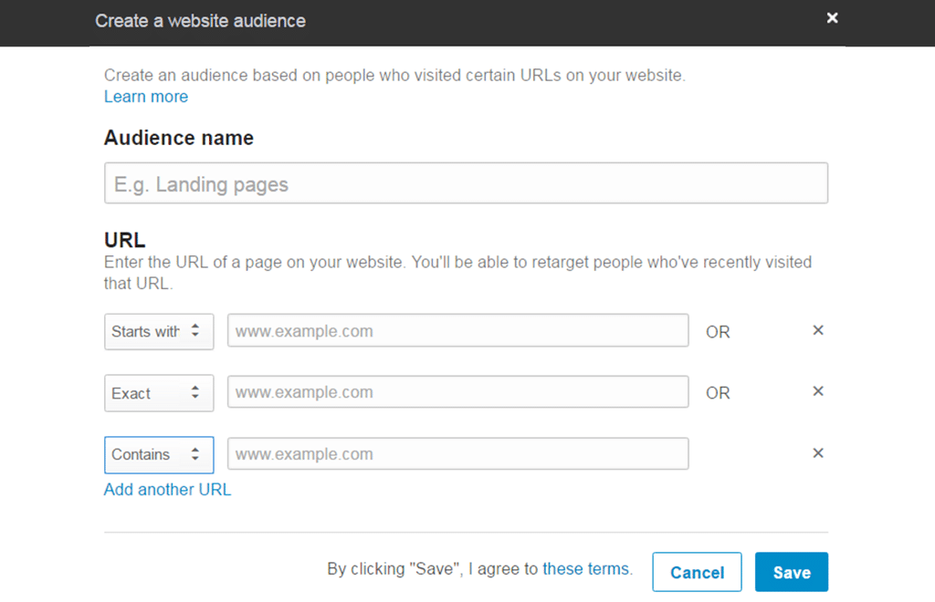 Create an audience in LinkedIn Campaign Manager