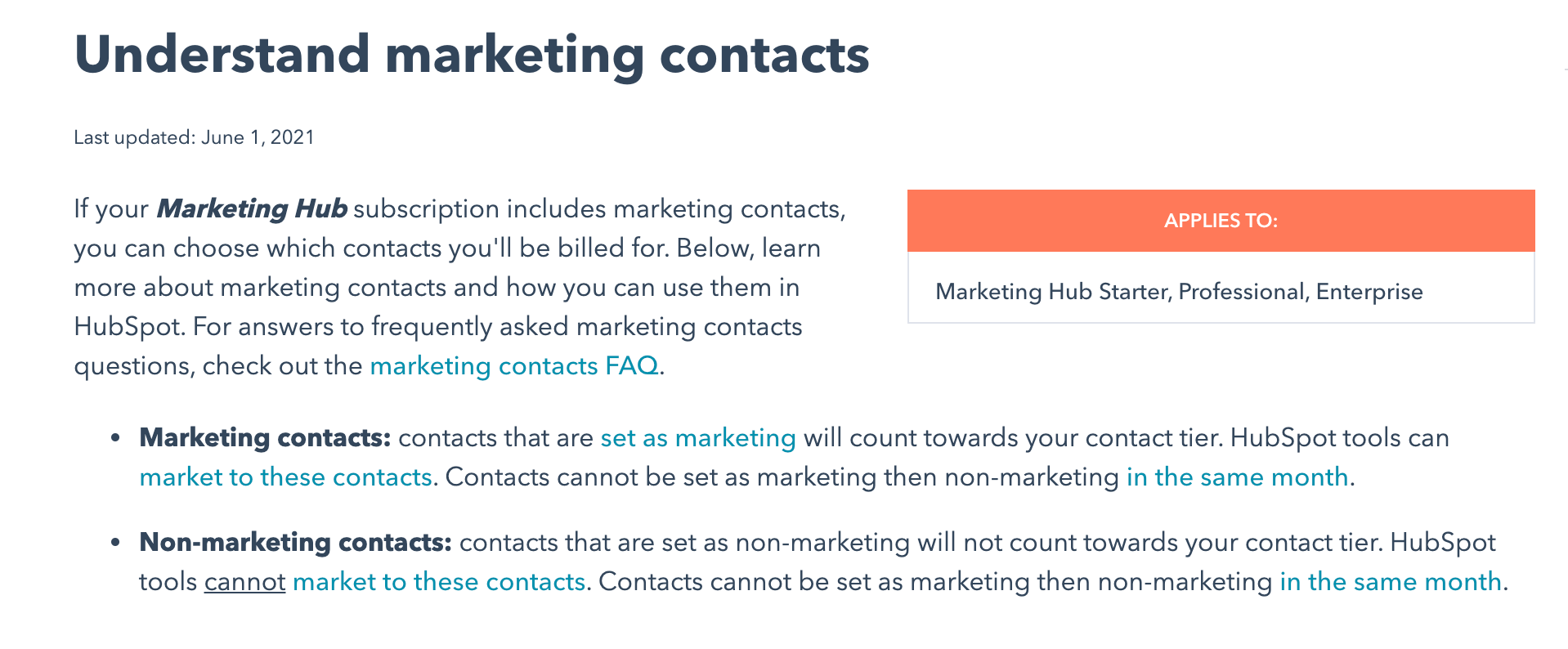 Marketing Contacts in HubSpot