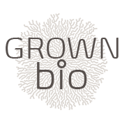 Brand logo of Grown.bio, a sustainable company that creates biodegradable products and packaging.