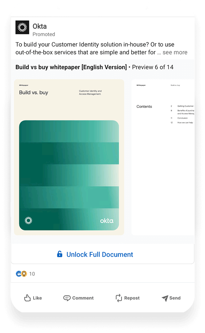 Example of a document ad on LinkedIn