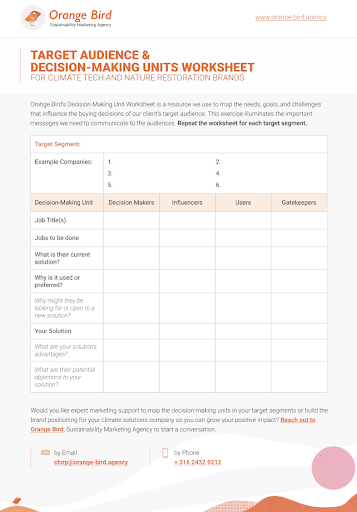 Target Audience & Decision-Making Units Worksheet